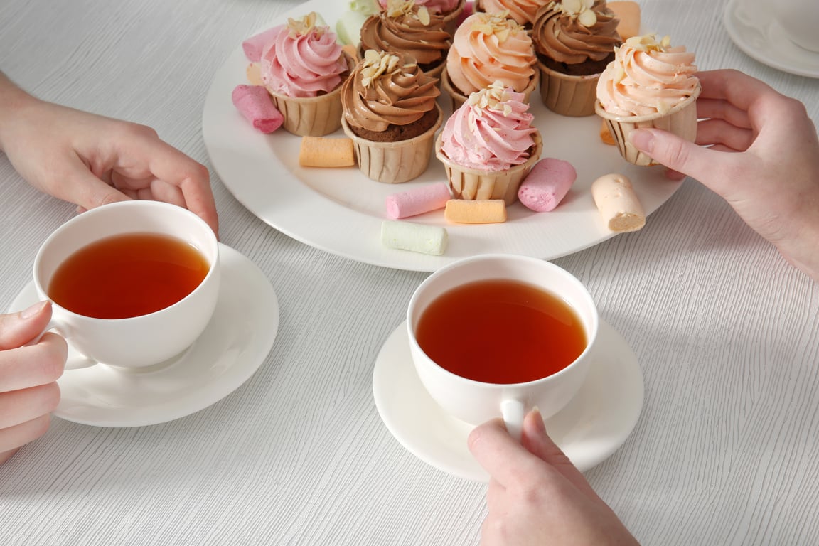 Tea Party with Sweet Cupcakes 